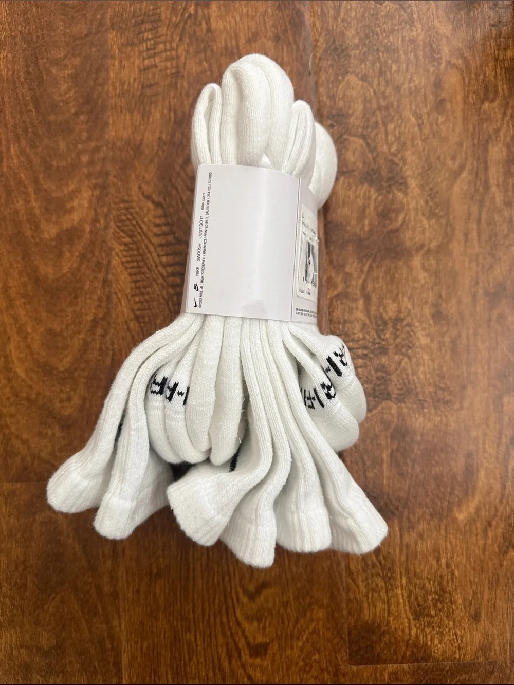 Nike White Crew Athletic Socks with Black Swoosh (3 Pack)